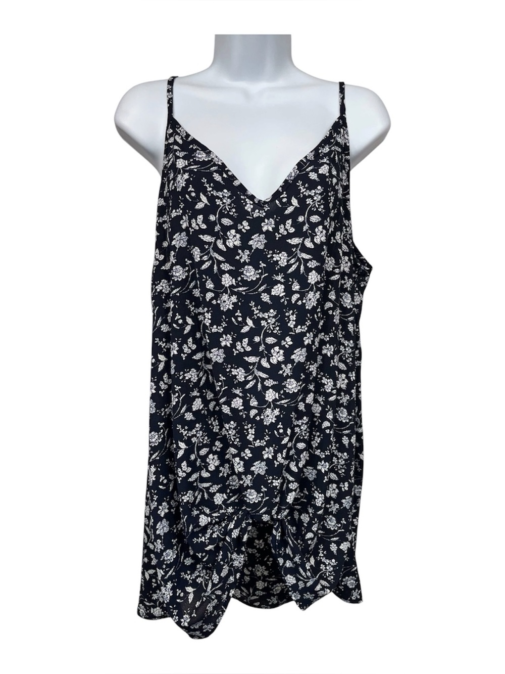 Lara navy blue twist-front blouse